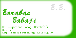 barabas babaji business card